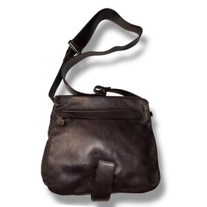 Andrea Mabiani Dark Brown Leather Messenger Bag Crossbody Made in Italy Designer